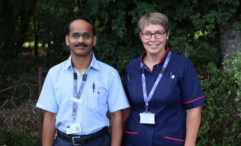 Dr Ramesh Thulavavenkateswaran and CNS Wendy Rogers from St Helena Hospice