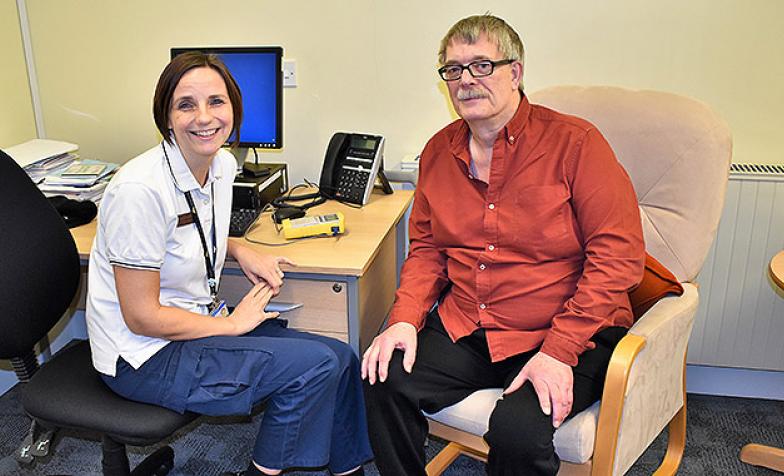 Eddie Atter, attending a clinic at Lindsey Lodge Hospice
