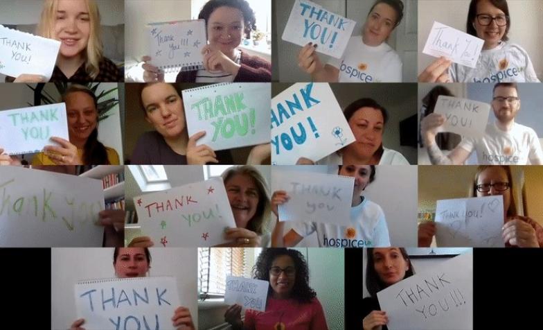 A Zoom thank you from Hospice UK staff
