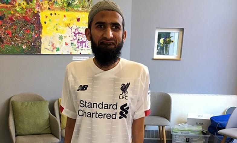 Wasim, a patient at East Lancashire Hospice, who has MND