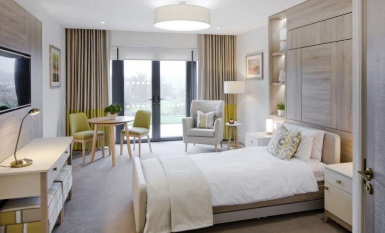 Willow Burn Hospice patient room with bed