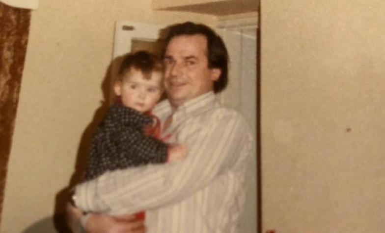 Ruth as a baby with her father - old photo