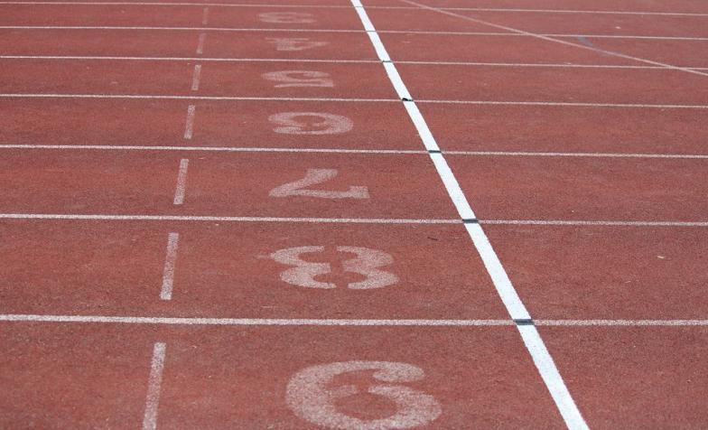 Starting line stock photo