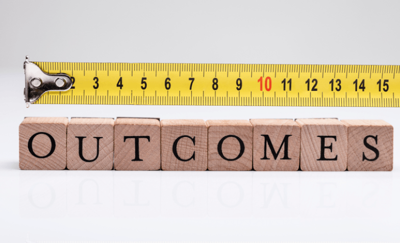 Measuring outcomes stock photo
