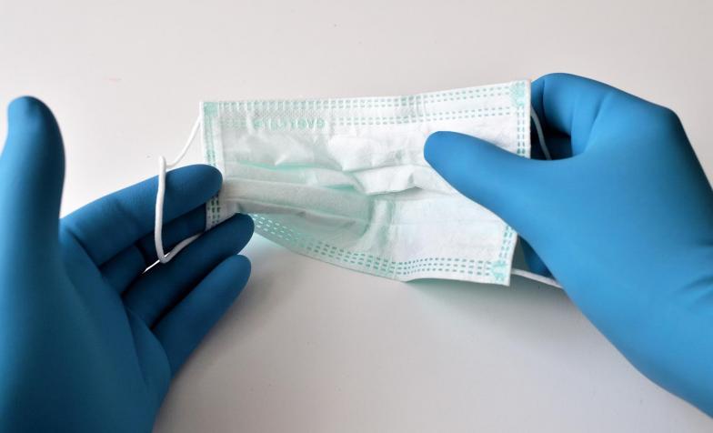 A stock image from Pixabay of protective gloves and a facemask