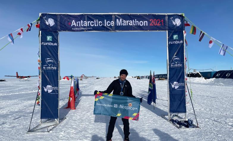 Julien at the Ice Marathon finish line