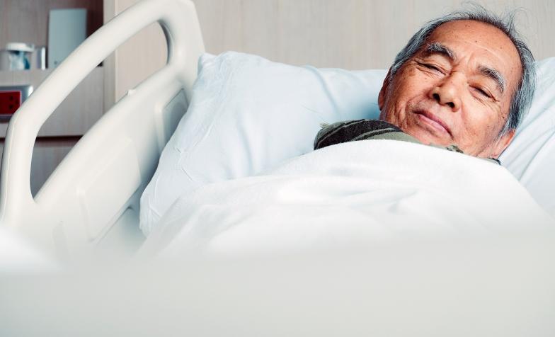 Patient in hospital bed