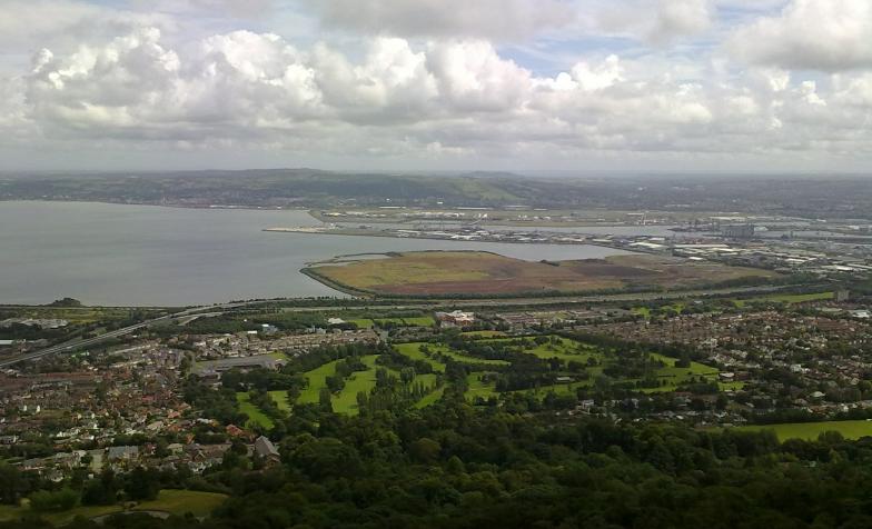 An aerial view of Belfast in Northern Ireland