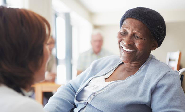 A stock photo of someone being cared for in their own home