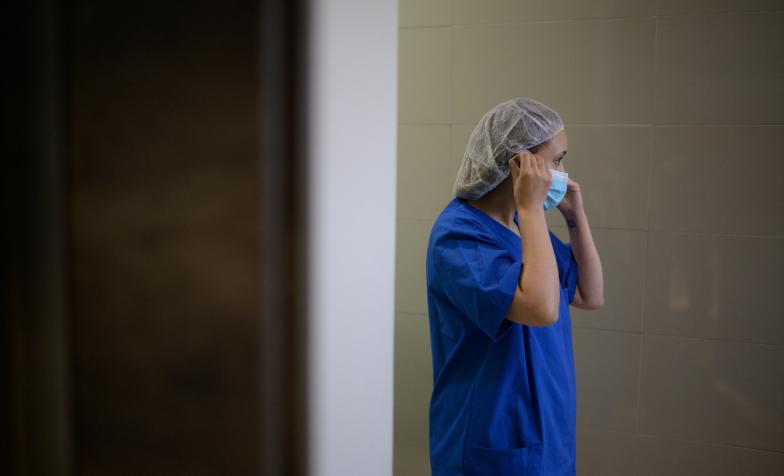 Nurse in protective mask