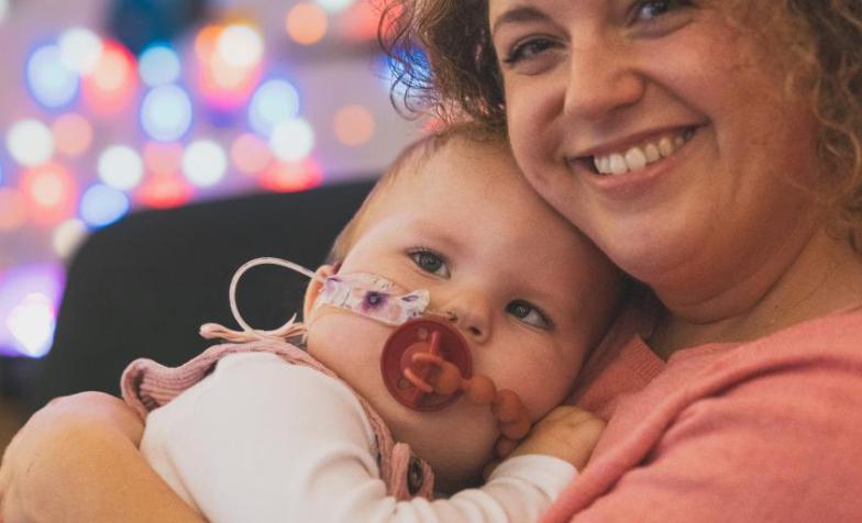 Beatrice Owens with mum Louise, at East Anglia Children's Hospices
