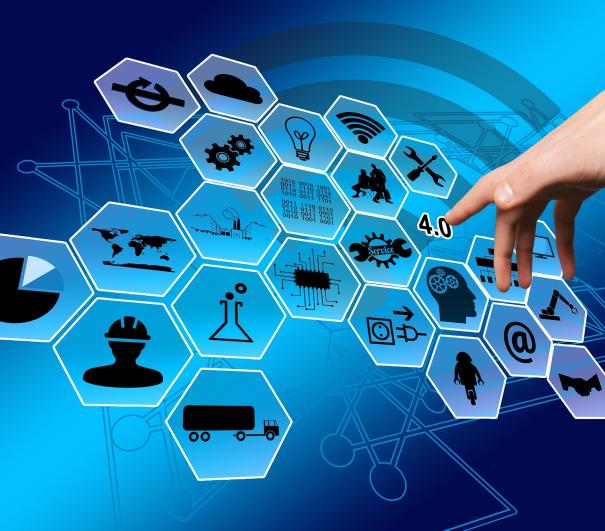 A stock photo from Pixabay of someone pointing to a bright future in tech