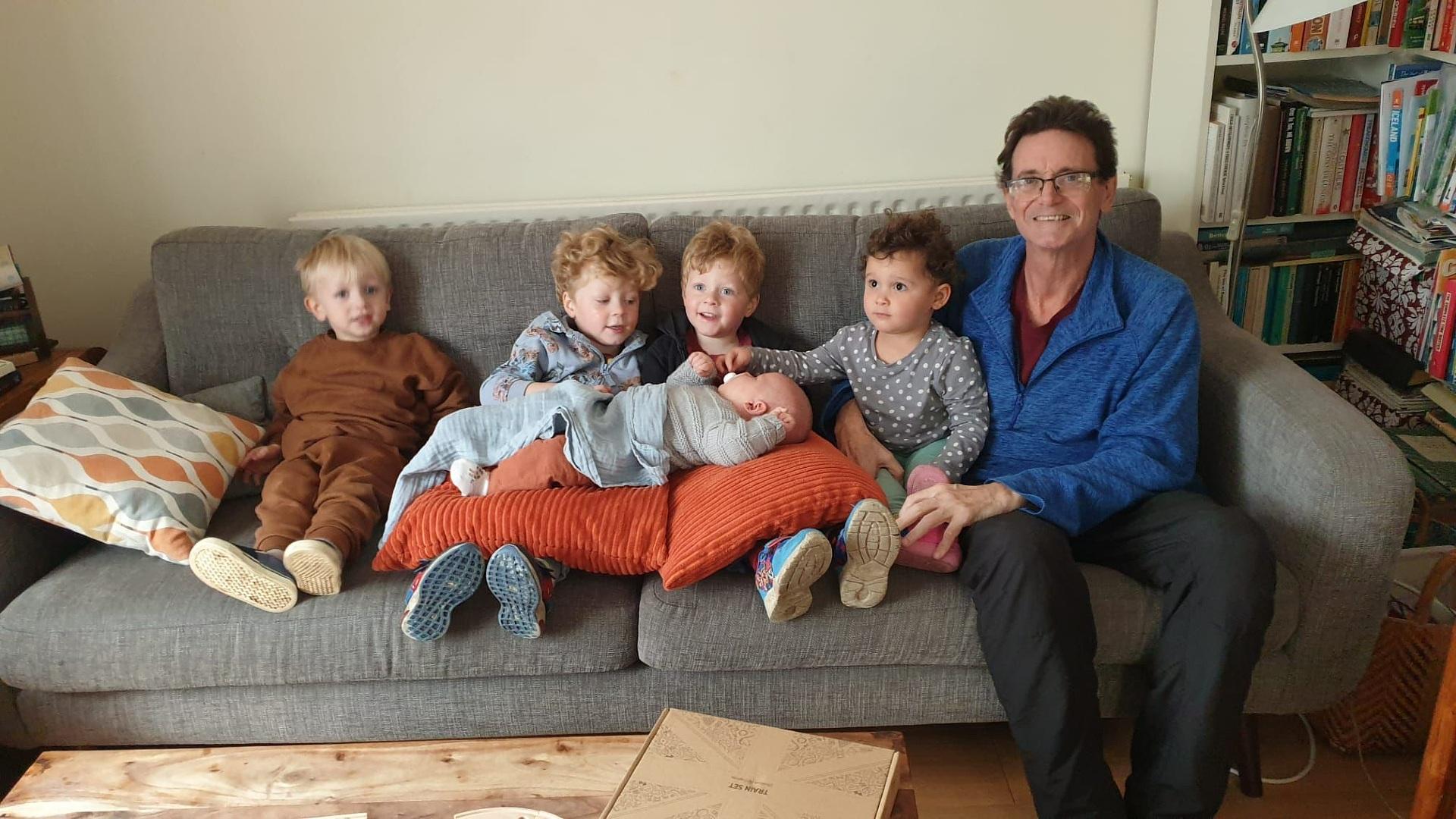 Stephen Bevan reflects on the four years since his cancer diagnosis. Here he is with his grandchildren.