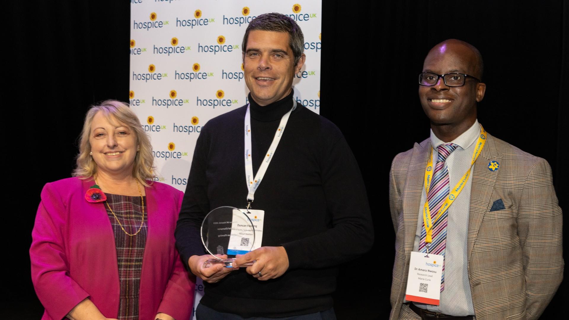 Duncan Fleming, Mountbatten Hospice, was the winner of the 2023 Digital Champion Award at the Hospice UK National Conference