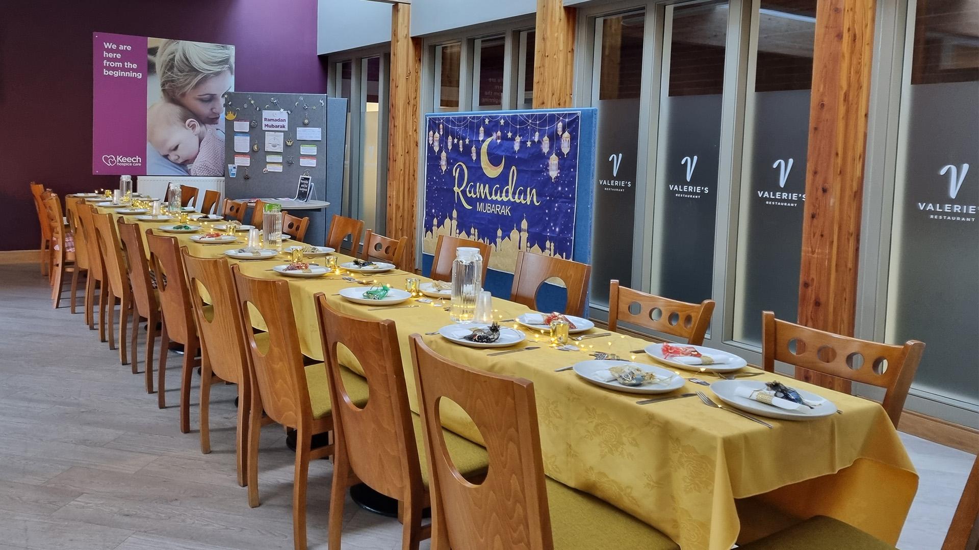 Set up for Eid celebrations at Keech Hospice