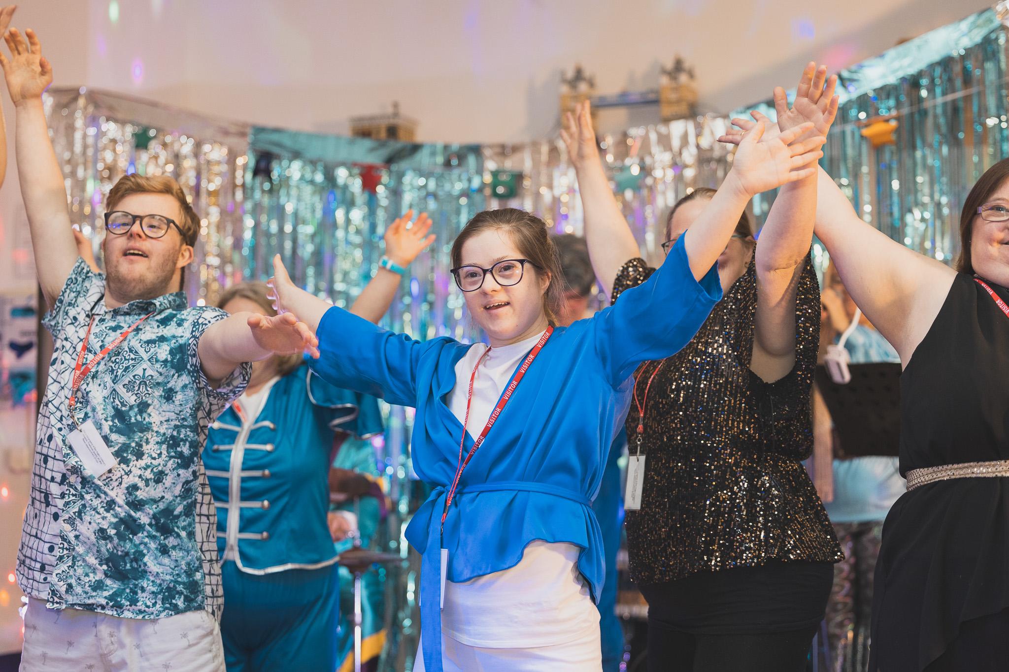 A group of young hospice patients dancing
