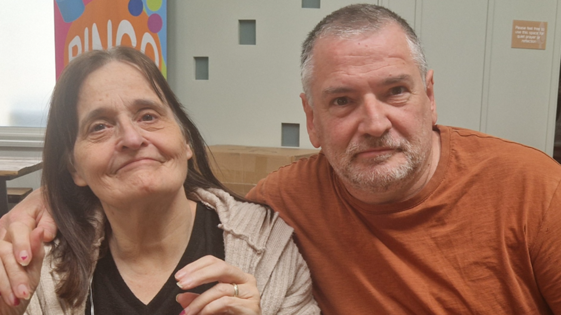 Husband Andy and wife Gill together at Ellenor