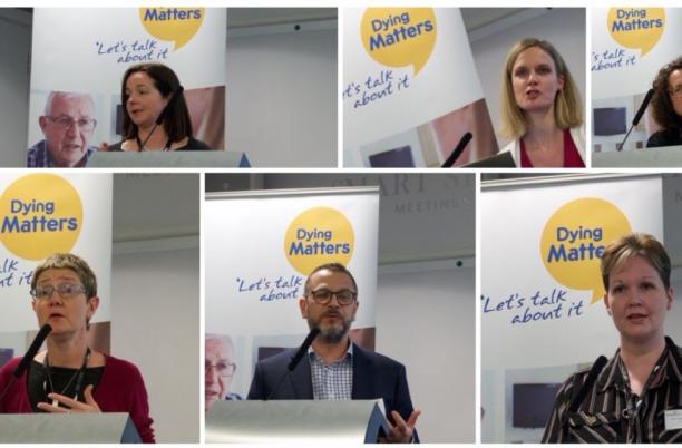 A montage of speakers at the 2020 Dying Matters kick-off event