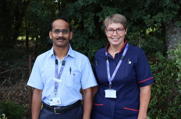Dr Ramesh Thulavavenkateswaran and CNS Wendy Rogers from St Helena Hospice