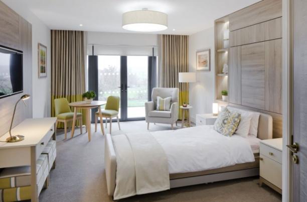 Willow Burn Hospice patient room with bed