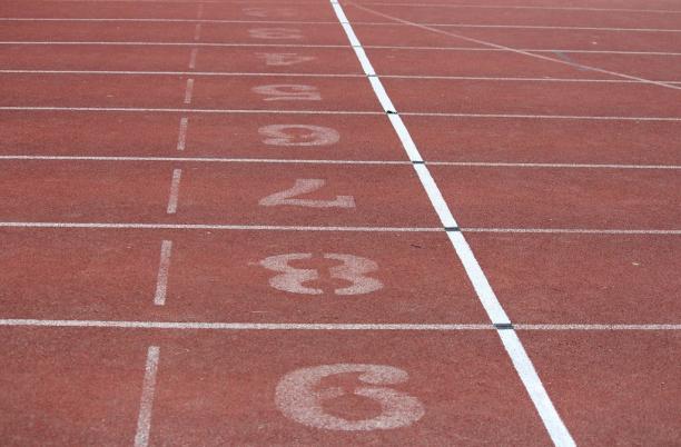 Starting line stock photo