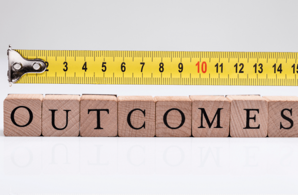 Measuring outcomes stock photo