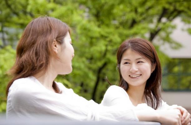 Stock photo of women talking