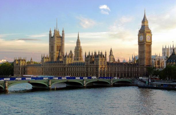 The Houses of Parliament at Westminster at sunset