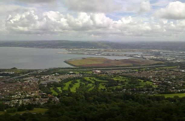 An aerial view of Belfast in Northern Ireland