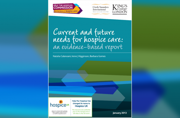 Front cover of the current and future needs of hospice care report