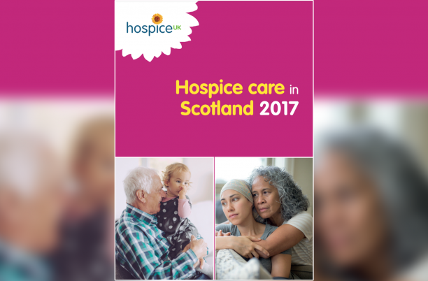Front cover of the Hospice Care in Scotland 2017 report