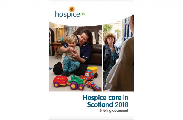 The front cover of the Hospice Care in Scotland 2018 report