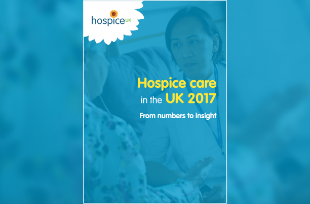 Front cover of the Hospice Care in the UK 2017 report