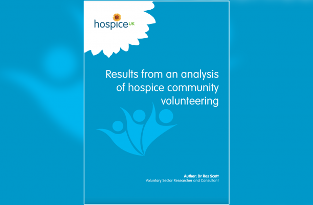 Front cover of the results from analysis of community volunteering report