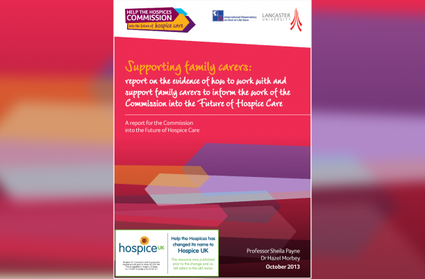 Front cover of the Supporting family carers report