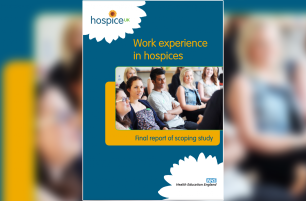 Front cover of the work experience in hospices report