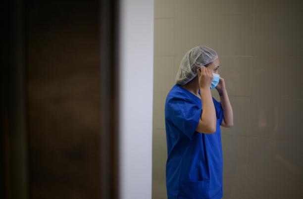 Nurse in protective mask
