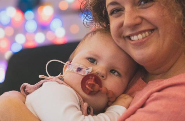 Beatrice Owens with mum Louise, at East Anglia Children's Hospices