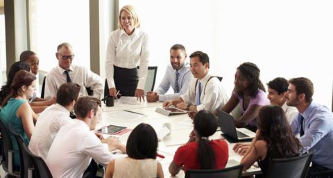 A stock photo of a governance meeting