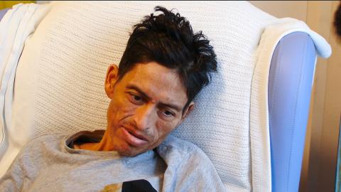 Christian was understandably anxious about the journey and desperately wanted to see his mum