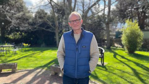 Tom Hoblyn at Hospiscare's hospice garden