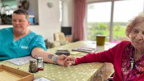 Linda says that it means so much to be at home with her husband John and to be close to her family.