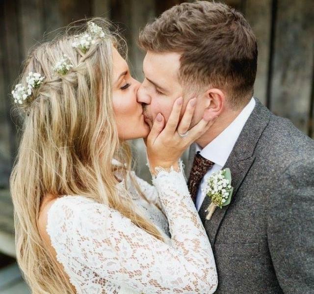 Tom and Jess on their wedding day