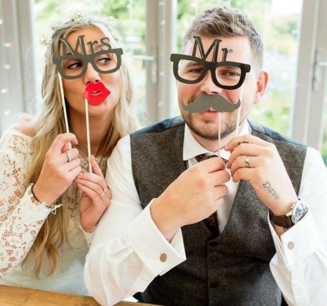 Tom and Jess on their wedding day