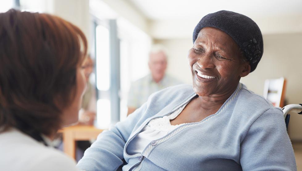 A stock photo of someone being cared for in their own home