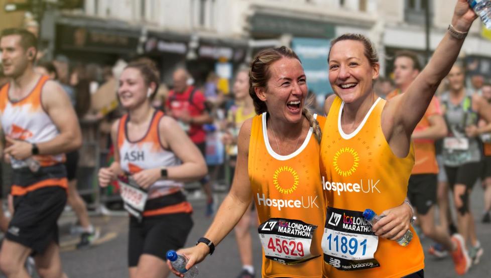 Two runners attempting the London Marathon
