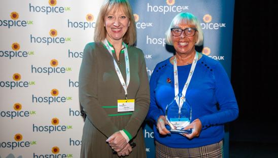 Sheila Miller won the Volunteer of the Year Award 2021 for her contribution to St Gemma's Hospice
