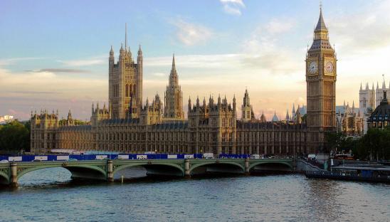 The Houses of Parliament at Westminster at sunset
