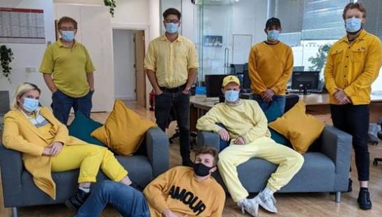The team at Raffolux went yellow for Hospice UK