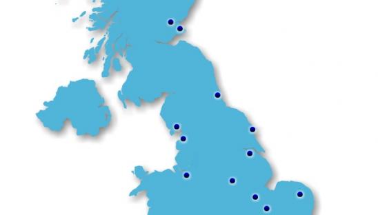 Great Britain Map with pointers